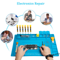 TE-601 Soldering Mat  Heat Resistant Non-Slip and Non-toxic Odorless silicone repair tool mat for Soldering, CellPhone